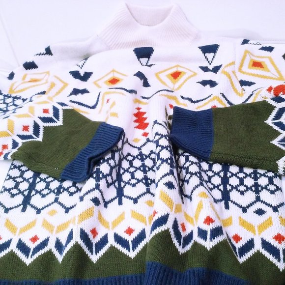 Paisley&Gray Mockneck Sweater Unisex-XL Slimfit Aztec Geometric Soft Wool Blend - Picture 8 of 11